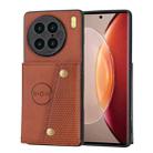 For vivo X90 Double Buckle Magnetic Phone Case(Light Brown) - 1