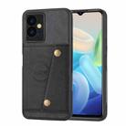 Double Buckle Magnetic Phone Case For vivo Y75 5G Global/Y55 5G/T1 5G India/Y33E 5G/Y30 5G/IQOO Z6 Global(Black) - 1