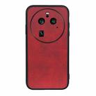 For OPPO Find X6 Pro Two-color Calf Texture PU Phone Case(Red) - 1