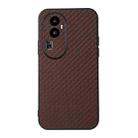 For OPPO Reno10 Pro+ Carbon Fiber Texture Shockproof Phone Case(Brown) - 1