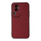 For OPPO Reno10 Pro+ Carbon Fiber Texture Shockproof Phone Case(Red) - 1