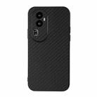 For OPPO Reno10 Pro Carbon Fiber Texture Shockproof Phone Case(Black) - 1