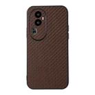 For OPPO Reno10 Carbon Fiber Texture Shockproof Phone Case(Brown) - 1