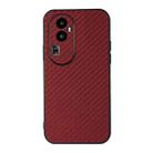 For OPPO Reno10 Carbon Fiber Texture Shockproof Phone Case(Red) - 1