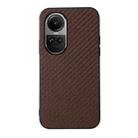 For OPPO Reno10 Global / 10 Pro Global Carbon Fiber Texture Shockproof Phone Case(Brown) - 1