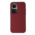 For OPPO Reno10 Global / 10 Pro Global Carbon Fiber Texture Shockproof Phone Case(Red) - 1