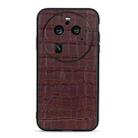 For OPPO Find X6 Pro Crocodile Texture Genuine Leather Phone Case(Brown) - 1