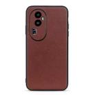 For OPPO Reno10 Pro+ Lambskin Texture Genuine Leather Phone Case(Brown) - 1
