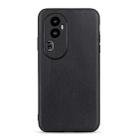 For OPPO Reno10 Pro+ Lambskin Texture Genuine Leather Phone Case(Black) - 1