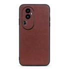 For OPPO Reno10 Pro Lambskin Texture Genuine Leather Phone Case(Brown) - 1