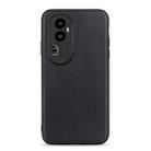 For OPPO Reno10 Lambskin Texture Genuine Leather Phone Case(Black) - 1