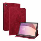 For Lenovo Tab M8 4th Gen TB-300FU Butterfly Flower Embossed Leather Tablet Case(Red) - 1