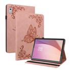 For Lenovo Tab M9 Butterfly Flower Embossed Leather Tablet Case(Rose Gold) - 1