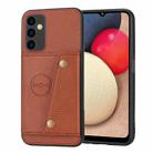 For Samsung Galaxy A14 5G Double Buckle Magnetic Phone Case(Brown) - 1