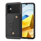 For Xiaomi Poco M5 4G Double Buckle Magnetic Phone Case(Black) - 1