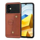 For Xiaomi Poco M5 4G Double Buckle Magnetic Phone Case(Brown) - 1