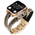 LOVE Leather Chain Watch Band For Apple Watch Series 8&7 41mm / SE 2&6&SE&5&4 40mm / 3&2&1 38mm(Black) - 1