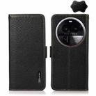 For OPPO Find X6 Pro KHAZNEH Side-Magnetic Litchi Genuine Leather RFID Phone Case(Black) - 1
