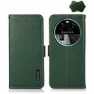 For OPPO Find X6 KHAZNEH Side-Magnetic Litchi Genuine Leather RFID Phone Case(Green) - 1