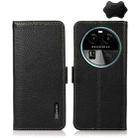 For OPPO Find X6 KHAZNEH Side-Magnetic Litchi Genuine Leather RFID Phone Case(Black) - 1