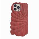 For iPhone 14 Wood Grain Shell Shape TPU Phone Case(Red) - 1