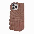 For iPhone 14 Pro Max Wood Grain Shell Shape TPU Phone Case(Light Brown) - 1