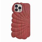 For iPhone 12 Wood Grain Shell Shape TPU Phone Case(Red) - 1