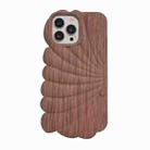 For iPhone 12 Pro Wood Grain Shell Shape TPU Phone Case(Light Brown) - 1