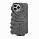 For iPhone 11 Pro Max Wood Grain Shell Shape TPU Phone Case(Grey) - 1