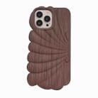 For iPhone 11 Pro Max Wood Grain Shell Shape TPU Phone Case(Dark Brown) - 1