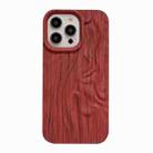 For iPhone 14 Pleated Wood Grain TPU Phone Case(Red) - 1