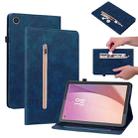 For Lenovo Tab M8 4th Gen TB-300FU Skin Feel Solid Color Zipper Leather Tablet Case(Blue) - 1