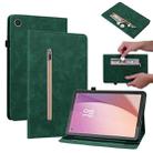 For Lenovo Tab M8 4th Gen TB-300FU Skin Feel Solid Color Zipper Leather Tablet Case(Green) - 1