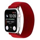 Elastic Nylon Braid Watch Band For Apple Watch Ultra 49mm / Series 8&7 45mm / SE 2&6&SE&5&4 44mm / 3&2&1 42mm(Red) - 1