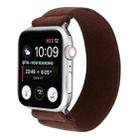 Elastic Nylon Braid Watch Band For Apple Watch Ultra 49mm / Series 8&7 45mm / SE 2&6&SE&5&4 44mm / 3&2&1 42mm(Coffee) - 1