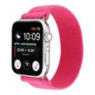 Elastic Nylon Braid Watch Band For Apple Watch Ultra 49mm / Series 8&7 45mm / SE 2&6&SE&5&4 44mm / 3&2&1 42mm(Rose Red) - 1