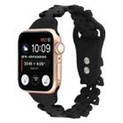 Butterfly Hollow Silicone Watch Band For Apple Watch Ultra 49mm / Series 8&7 45mm / SE 2&6&SE&5&4 44mm / 3&2&1 42mm(Black) - 1