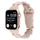 Butterfly Hollow Silicone Watch Band For Apple Watch Ultra 49mm / Series 8&7 45mm / SE 2&6&SE&5&4 44mm / 3&2&1 42mm(Khaki) - 1
