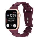 Butterfly Hollow Silicone Watch Band For Apple Watch Series 8&7 41mm / SE 2&6&SE&5&4 40mm / 3&2&1 38mm(Wine Red) - 1