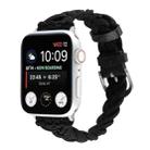 Single Elastic Nylon Braid Watch Band For Apple Watch Series 8&7 41mm / SE 2&6&SE&5&4 40mm / 3&2&1 38mm(Black) - 1