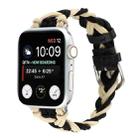 Single Elastic Nylon Braid Watch Band For Apple Watch Series 9&8&7 41mm / SE 3&SE 2&6&SE&5&4 40mm / 3&2&1 38mm(Black Apricot) - 1