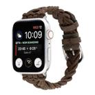 Single Elastic Nylon Braid Watch Band For Apple Watch Series 9&8&7 41mm / SE 3&SE 2&6&SE&5&4 40mm / 3&2&1 38mm(Brown) - 1