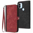 For Xiaomi Redmi A1+ Side Buckle Double Fold Hand Strap Leather Phone Case(Red) - 1