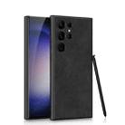 For Samsung Galaxy S23 Ultra 5G GKK Skin-feel Leather Full Coverage Phone Case without Pen(Black) - 1