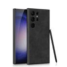 For Samsung Galaxy S23 Ultra 5G GKK Skin-feel Leather Full Coverage Phone Case with Pen(Black) - 1
