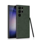 For Samsung Galaxy S23 Ultra 5G GKK Skin-feel Leather Full Coverage Phone Case with Pen(Green) - 1