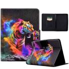 For Amazon Kindle 11th 2022 Coloured Drawing Smart Leather Tablet Case(Tiger) - 1