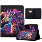 For Amazon Kindle 11th 2022 Coloured Drawing Smart Leather Tablet Case(Giraffe) - 1