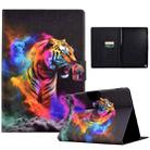 For Amazon Kindle Fire HD10 2021 Coloured Drawing Smart Leather Tablet Case(Tiger) - 1