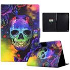 For Amazon Kindle Fire HD10 2021 Coloured Drawing Smart Leather Tablet Case(Skull) - 1
